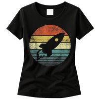 Rocket Launch Astronomy Funny Retro Rocket Space Ship Womens T-Shirt
