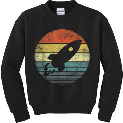 Rocket Launch Astronomy Funny Retro Rocket Space Ship Kids Sweatshirt