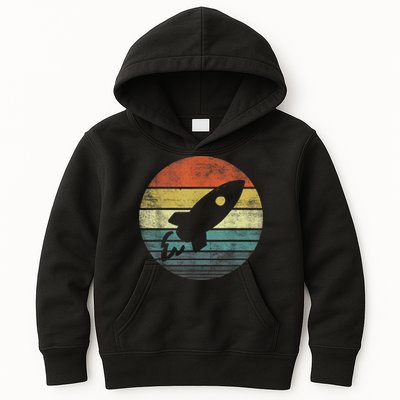 Rocket Launch Astronomy Funny Retro Rocket Space Ship Kids Hoodie