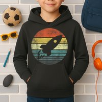 Rocket Launch Astronomy Funny Retro Rocket Space Ship Kids Hoodie