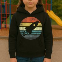 Rocket Launch Astronomy Funny Retro Rocket Space Ship Kids Hoodie