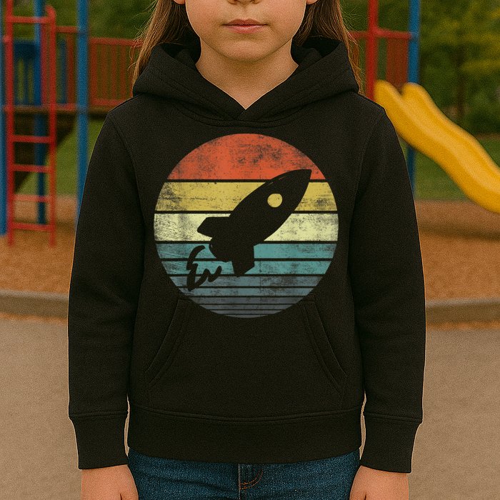Rocket Launch Astronomy Funny Retro Rocket Space Ship Kids Hoodie