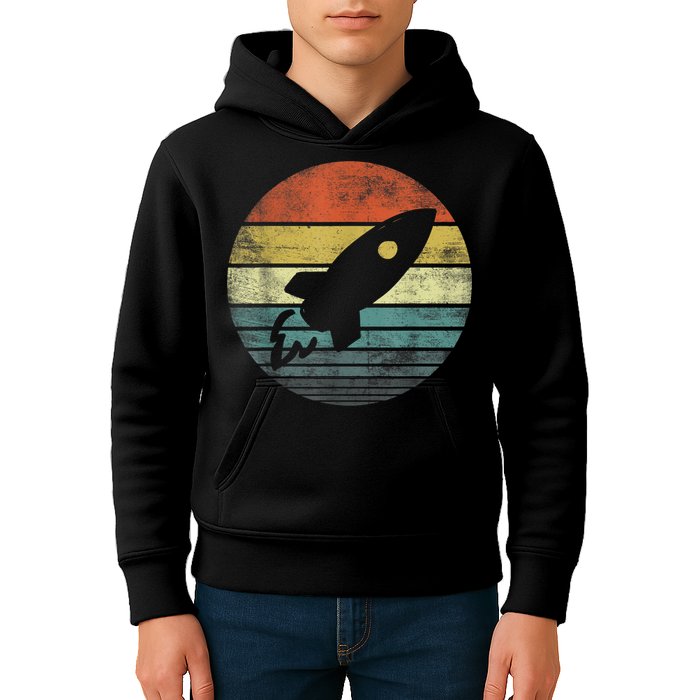 Rocket Launch Astronomy Funny Retro Rocket Space Ship Kids Hoodie