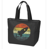 Rocket Launch Astronomy Funny Retro Rocket Space Ship Zip Tote Bag