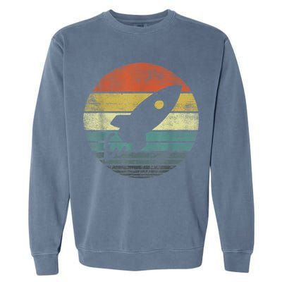 Rocket Launch Astronomy Funny Retro Rocket Space Ship Garment-Dyed Sweatshirt