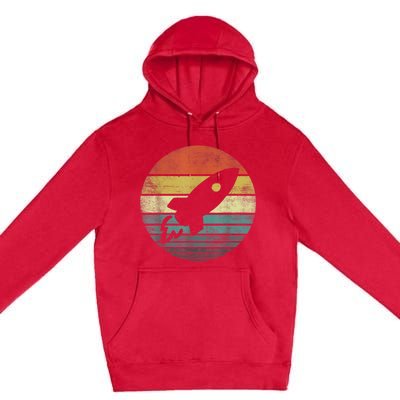 Rocket Launch Astronomy Funny Retro Rocket Space Ship Premium Pullover Hoodie