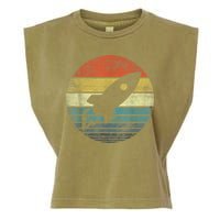 Rocket Launch Astronomy Funny Retro Rocket Space Ship Garment-Dyed Women's Muscle Tee