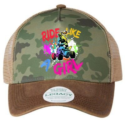 Ride Like A Girl ATV Lovers Quad Bike Biker Girl Legacy Tie Dye Trucker Hat