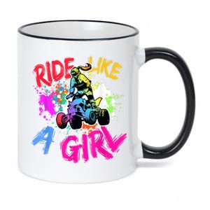 Ride Like A Girl ATV Lovers Quad Bike Biker Girl 11oz Black Color Changing Mug