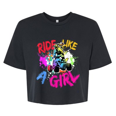 Ride Like A Girl ATV Lovers Quad Bike Biker Girl Bella+Canvas Jersey Crop Tee