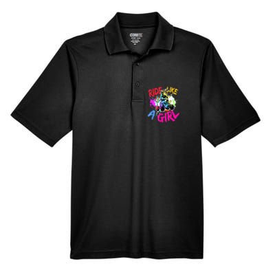 Ride Like A Girl ATV Lovers Quad Bike Biker Girl Men's Origin Performance Piqué Polo