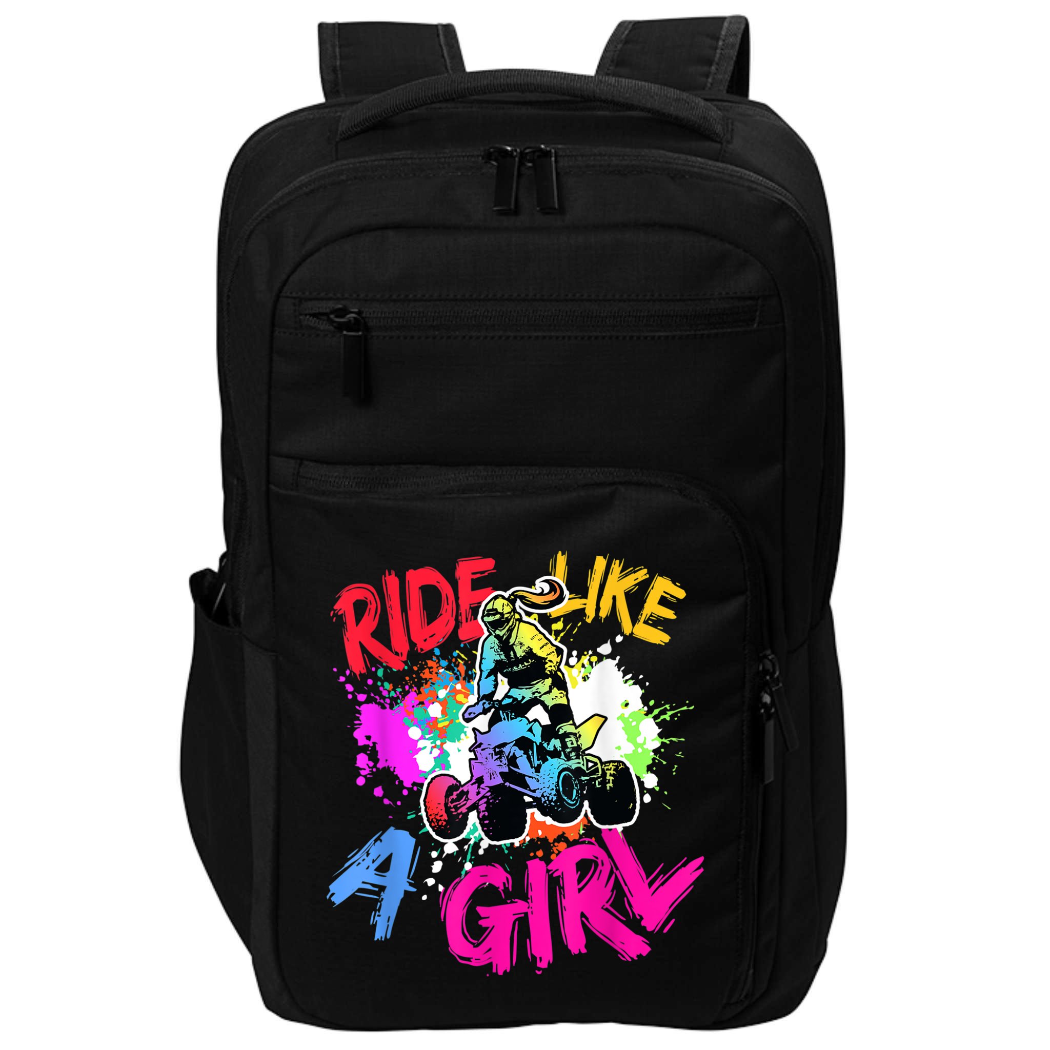 Ride Like A Girl ATV Lovers Quad Bike Biker Girl Impact Tech Backpack