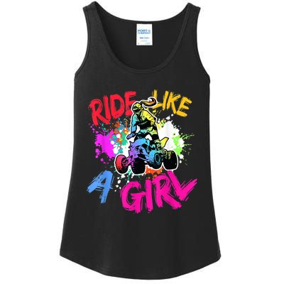 Ride Like A Girl ATV Lovers Quad Bike Biker Girl Ladies Essential Tank