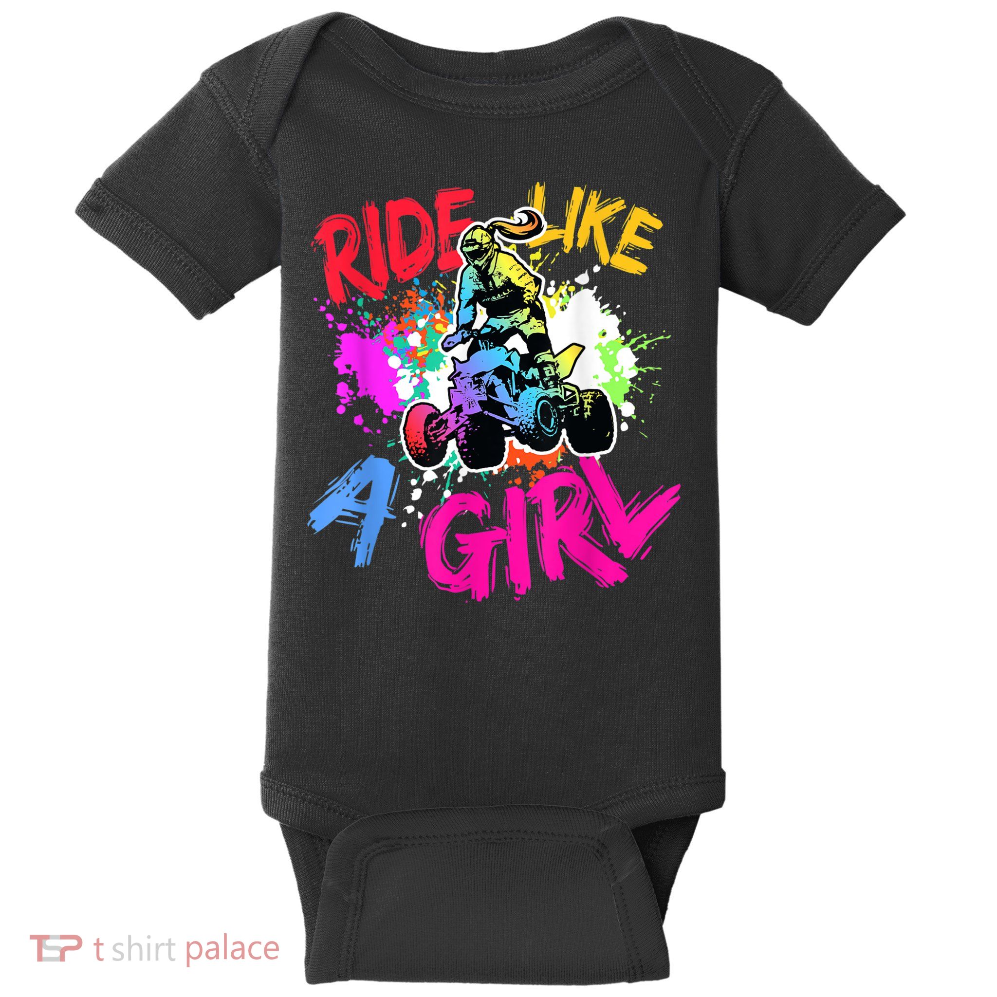 Ride Like A Girl ATV Lovers Quad Bike Biker Girl Baby Bodysuit