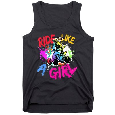 Ride Like A Girl ATV Lovers Quad Bike Biker Girl Tank Top