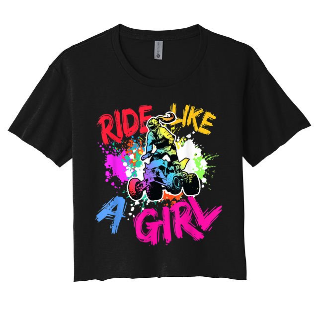Ride Like A Girl ATV Lovers Quad Bike Biker Girl Crop Top