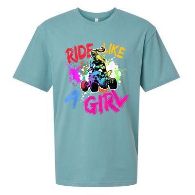 Ride Like A Girl ATV Lovers Quad Bike Biker Girl Sueded Cloud Jersey T-Shirt