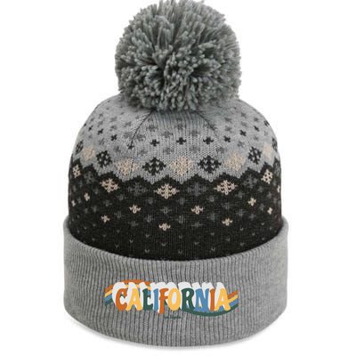 Retro Los Angeles California Cali Wave The Baniff Cuffed Pom Beanie