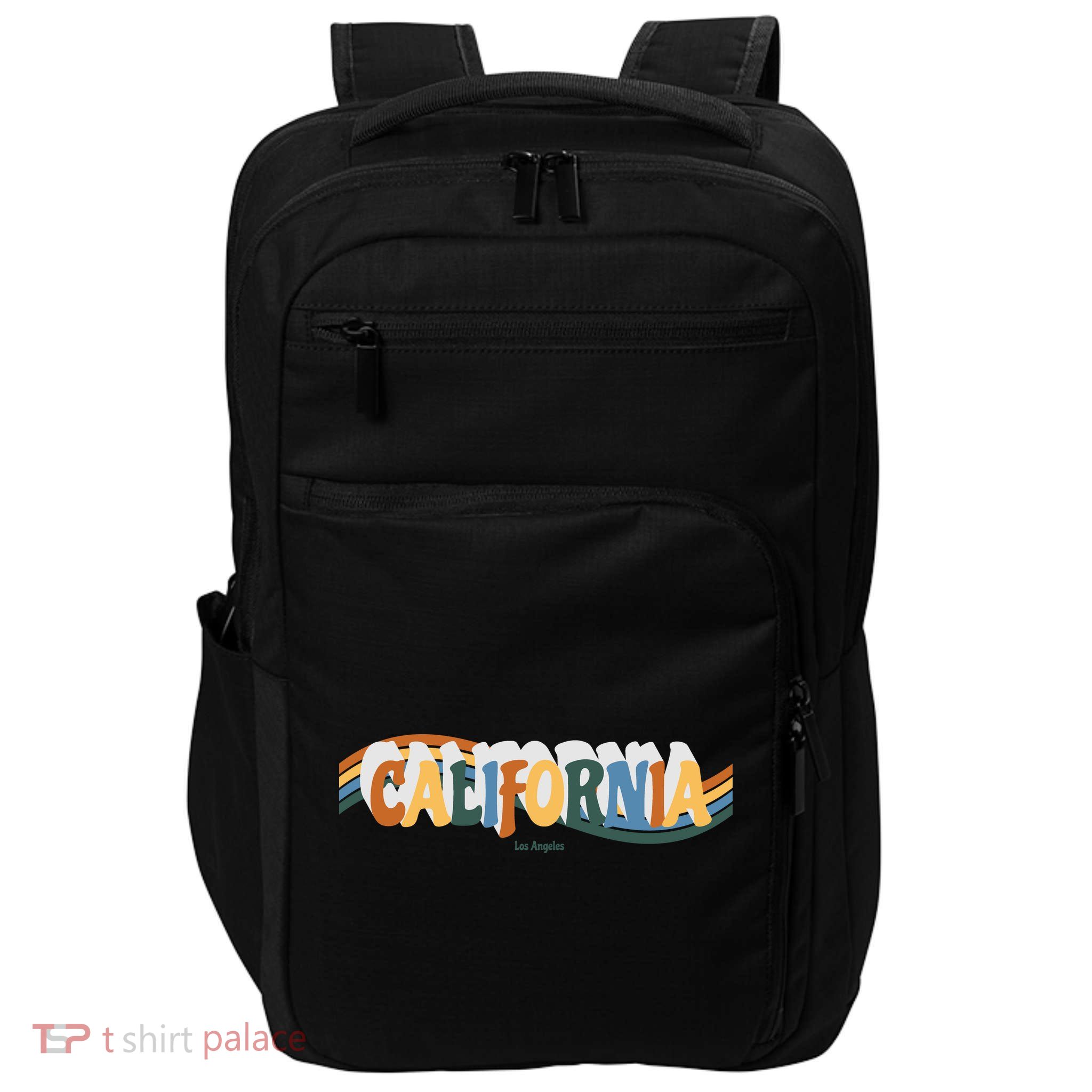 Retro Los Angeles California Cali Wave Impact Tech Backpack