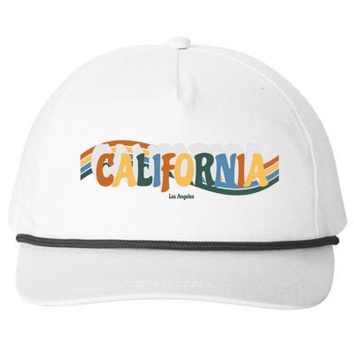 Retro Los Angeles California Cali Wave Snapback Five-Panel Rope Hat