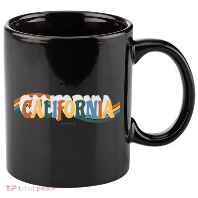 Retro Los Angeles California Cali Wave 11oz C Handle Ceramic Mug