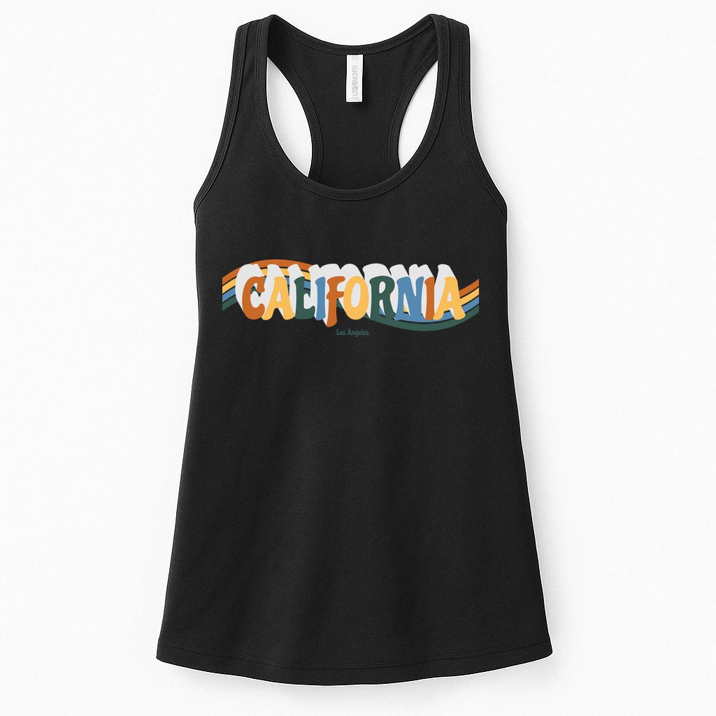 Retro Los Angeles California Cali Wave Womens Tank Top