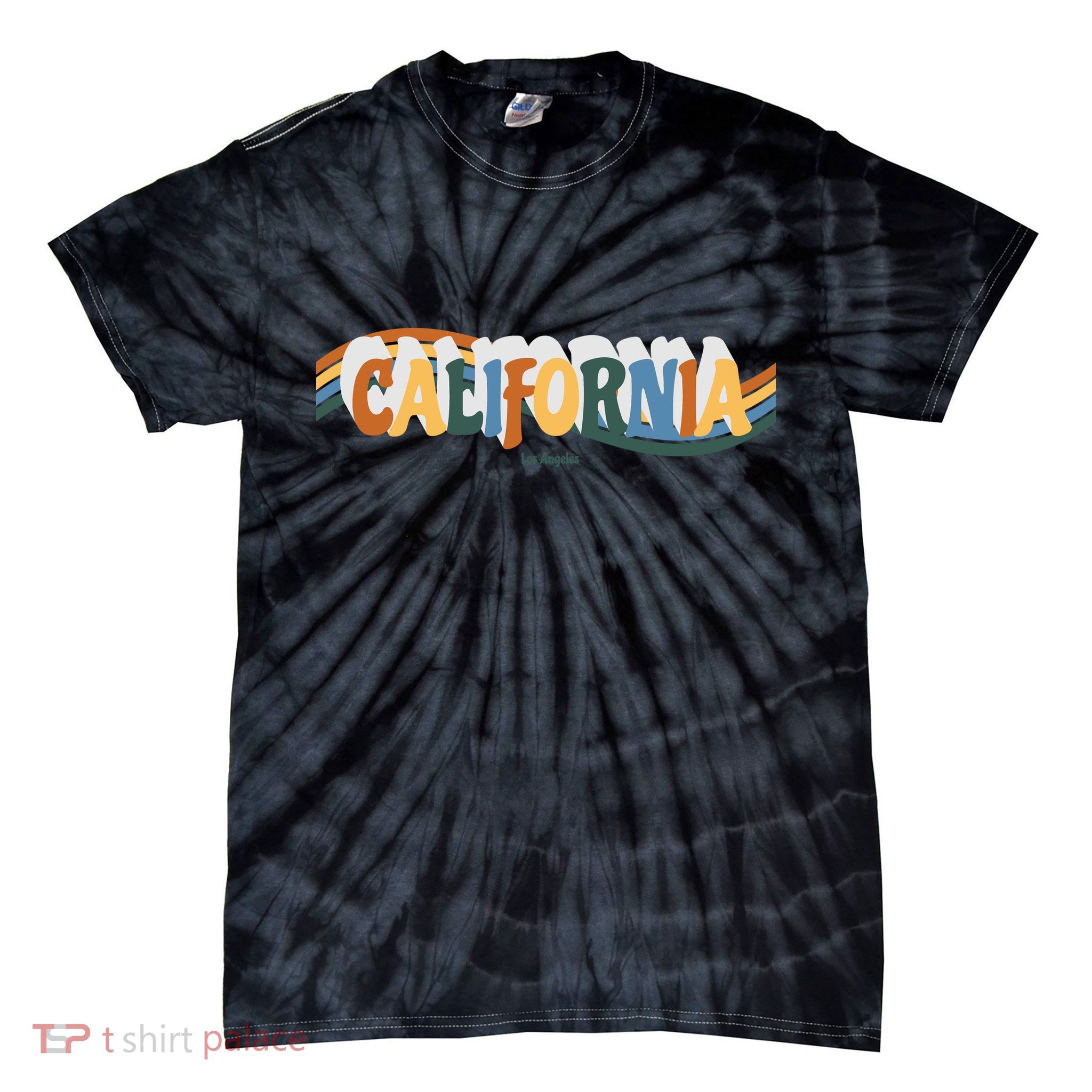 Retro Los Angeles California Cali Wave Tie-Dye T-Shirt