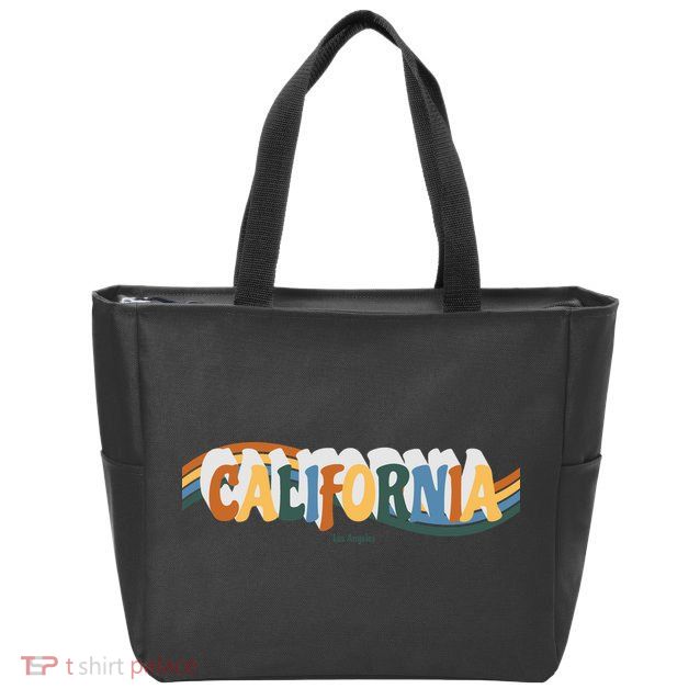 Retro Los Angeles California Cali Wave Zip Tote Bag