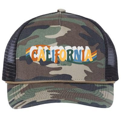 Retro Los Angeles California Cali Wave Retro Rope Trucker Hat Cap