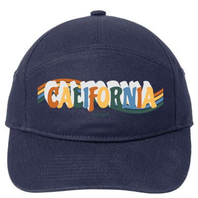 Retro Los Angeles California Cali Wave 7-Panel Snapback Hat