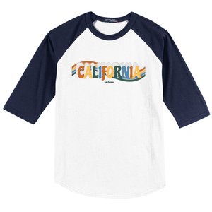 Retro Los Angeles California Cali Wave Baseball Sleeve Shirt