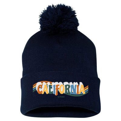 Retro Los Angeles California Cali Wave Pom Pom 12in Knit Beanie