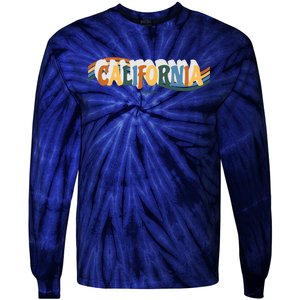 Retro Los Angeles California Cali Wave Tie-Dye Long Sleeve Shirt