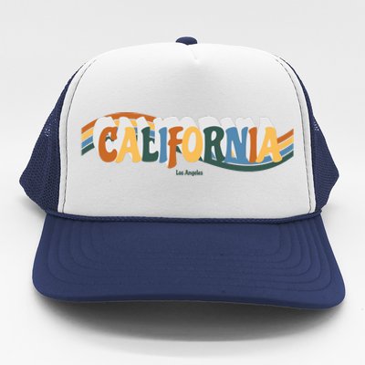 Retro Los Angeles California Cali Wave Trucker Hat