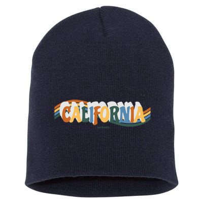 Retro Los Angeles California Cali Wave Short Acrylic Beanie