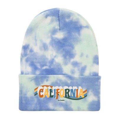 Retro Los Angeles California Cali Wave Tie Dye 12in Knit Beanie