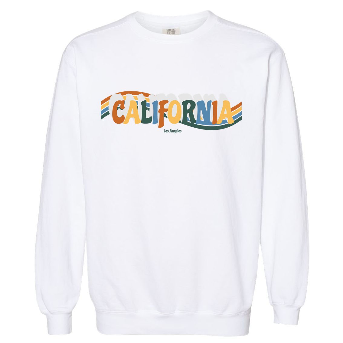 Retro Los Angeles California Cali Wave Garment-Dyed Sweatshirt