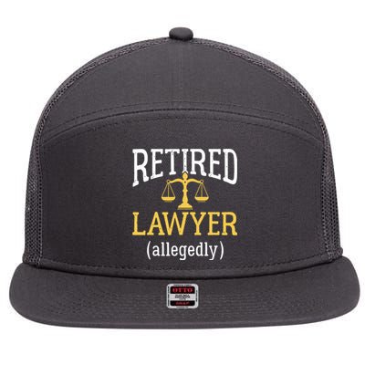 Retired Lawyer Allegedly Funny Attorney Retirement 7 Panel Mesh Trucker Snapback Hat