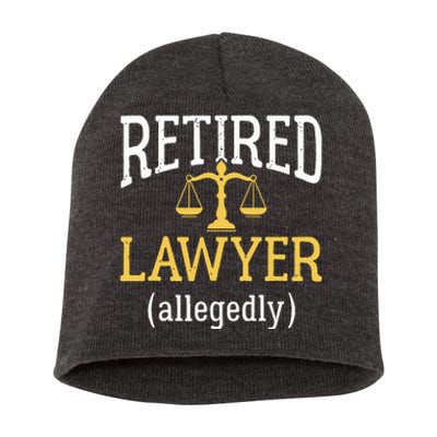 Retired Lawyer Allegedly Funny Attorney Retirement Short Acrylic Beanie