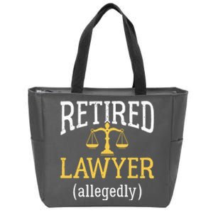 Retired Lawyer Allegedly Funny Attorney Retirement Zip Tote Bag