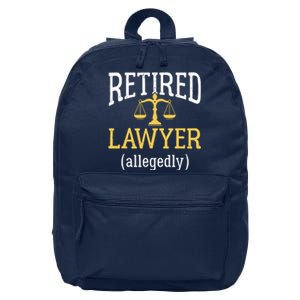 Retired Lawyer Allegedly Funny Attorney Retirement 16 in Basic Backpack