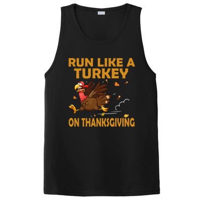 Run Like A Turkey On Thanksgiving Funny Running Runner Gift PosiCharge Competitor Tank