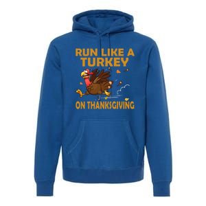 Run Like A Turkey On Thanksgiving Funny Running Runner Gift Premium Hoodie