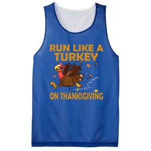 Run Like A Turkey On Thanksgiving Funny Running Runner Gift Mesh Reversible Basketball Jersey Tank