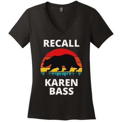 Recall Los Angeles Mayor Karen Bass Recall Karen Bass Women's V-Neck T-Shirt