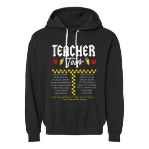 Retro Lightning Bolt Abcd The Teacher Garment-Dyed Fleece Hoodie