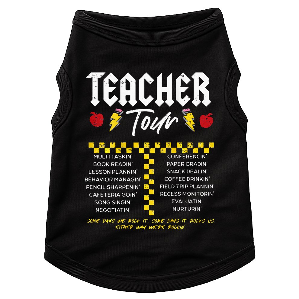Retro Lightning Bolt Abcd The Teacher Doggie Tank