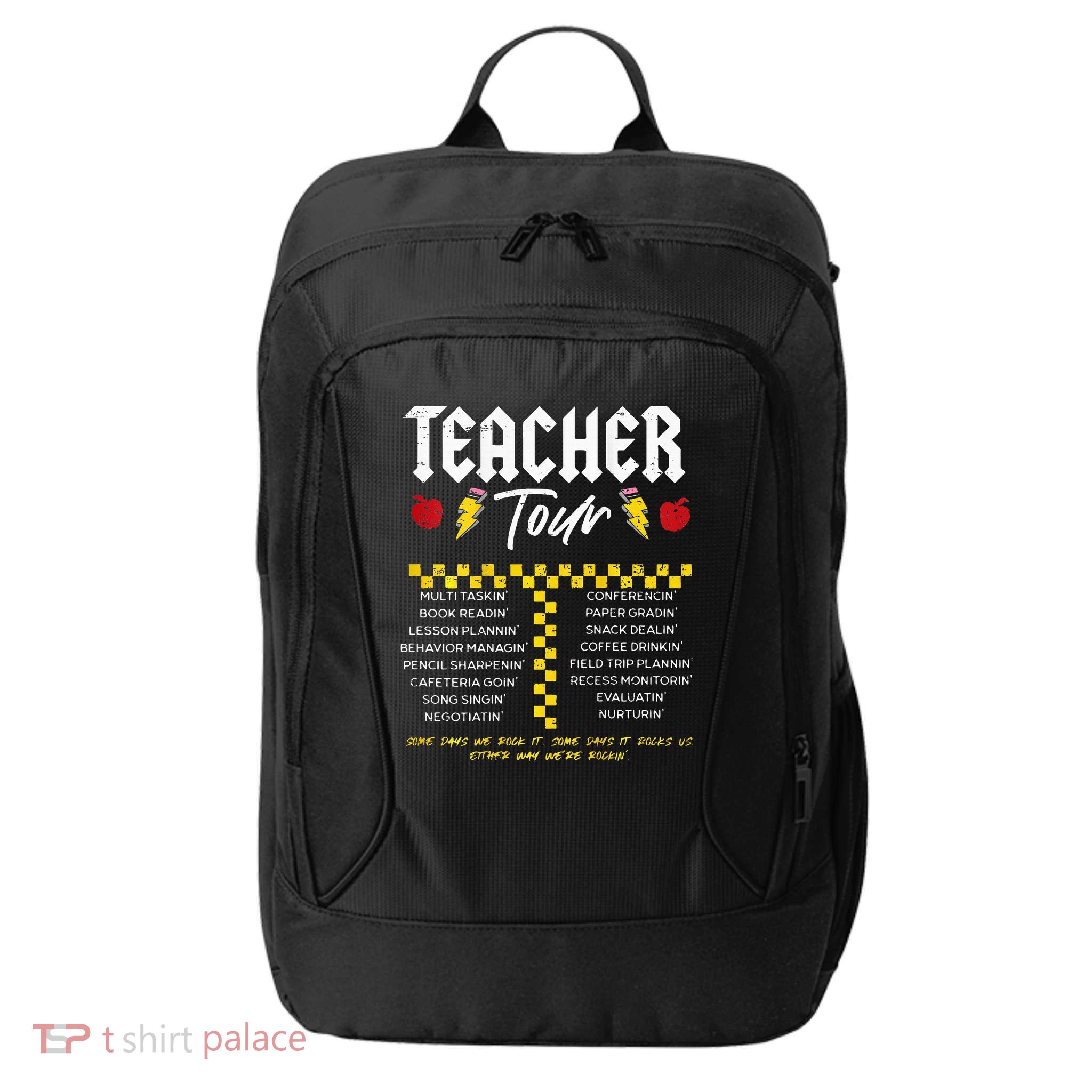 Retro Lightning Bolt Abcd The Teacher City Backpack