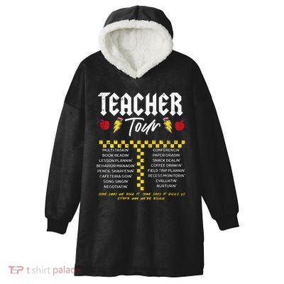 Retro Lightning Bolt Abcd The Teacher Hooded Wearable Blanket