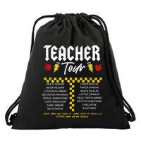Retro Lightning Bolt Abcd The Teacher Drawstring Bag